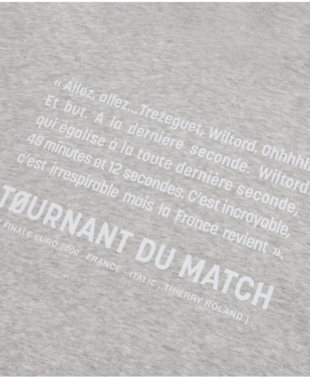 T-shirt gris chiné Tournant du match Euro en coton bio pour homme - ADRESSE
